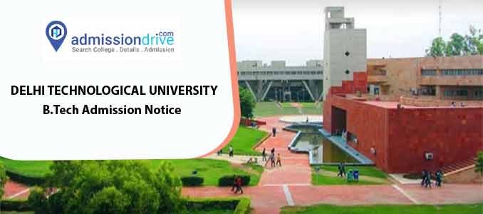 Delhi Technological University (DTU) B.Tech Admission 2020 - Notice ...